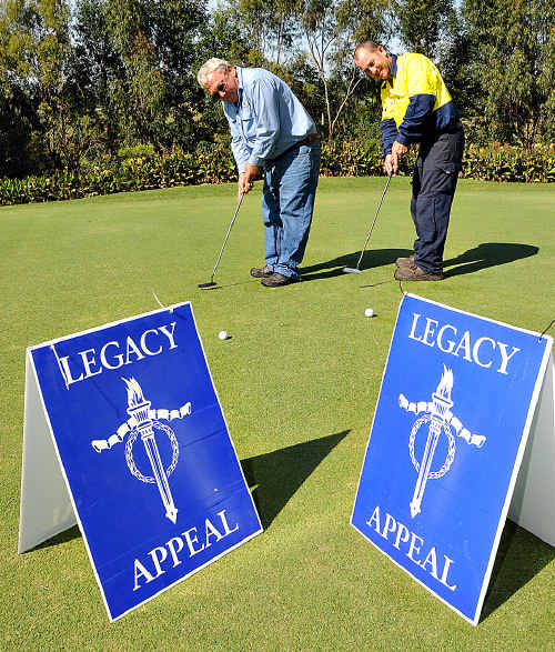 CHARITY GOLF: Bill Nolan and Brad Richards putt for Legacy. CHARITY GOLF: Bill Nolan and Brad Richards putt for Legacy.